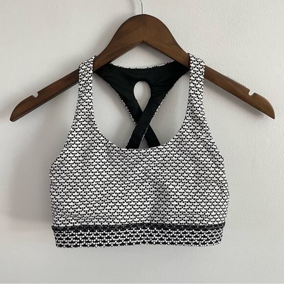 Lululemon | Women’s Time To Sweat Bra Sports Athletic Work-Out Black & White 6 - Picture 4 of 9